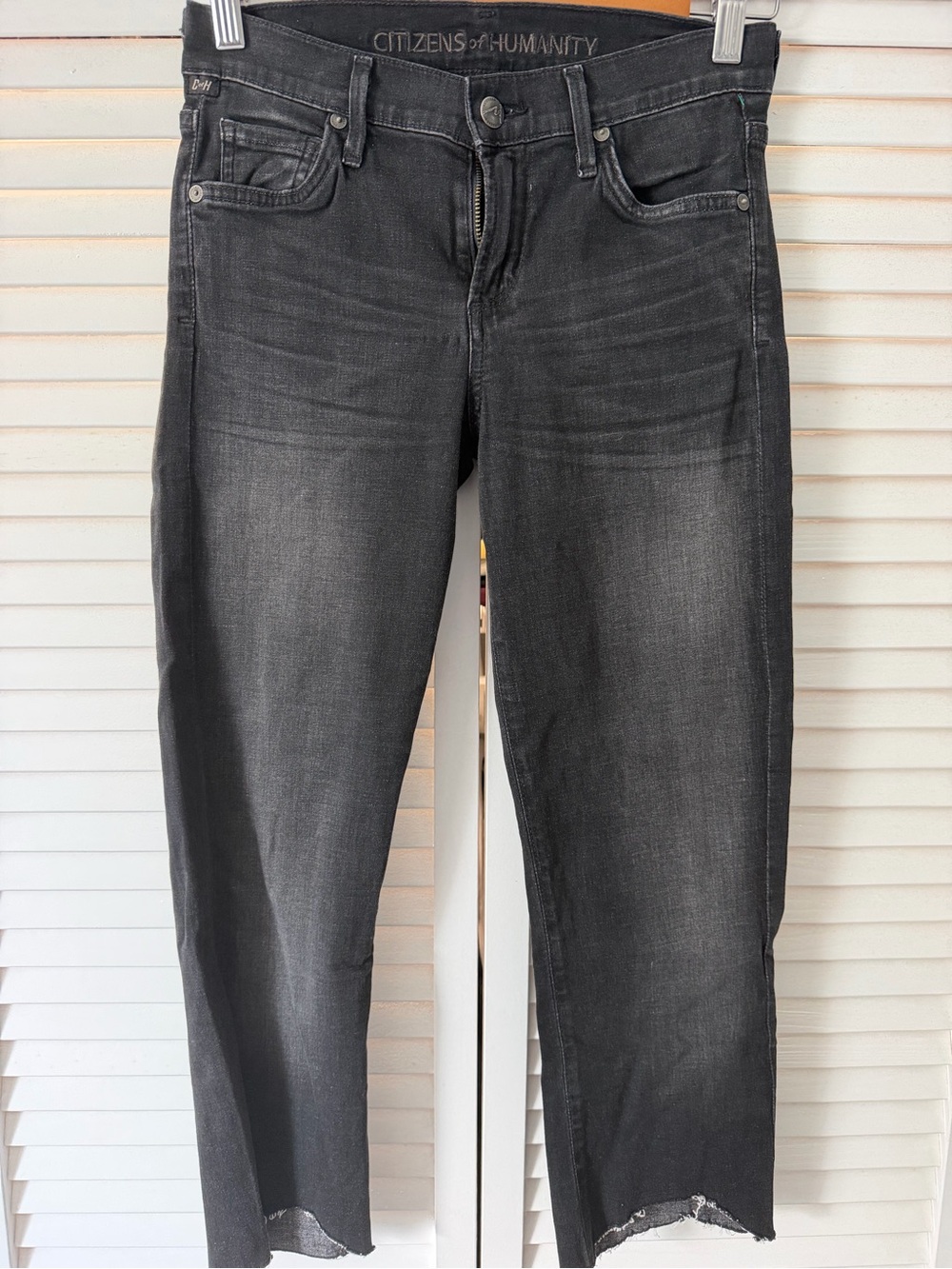 Citizens of Humanity Ava Low Rise Black Washed Slim Straight Leg Jeans Size 27